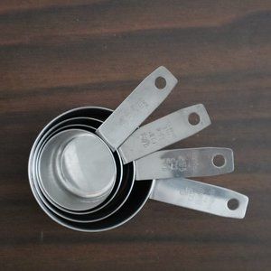 Set of 4 Stainless Steel Measuring Spoons 1/4 1/3 1/2 & 1 Cup Lot